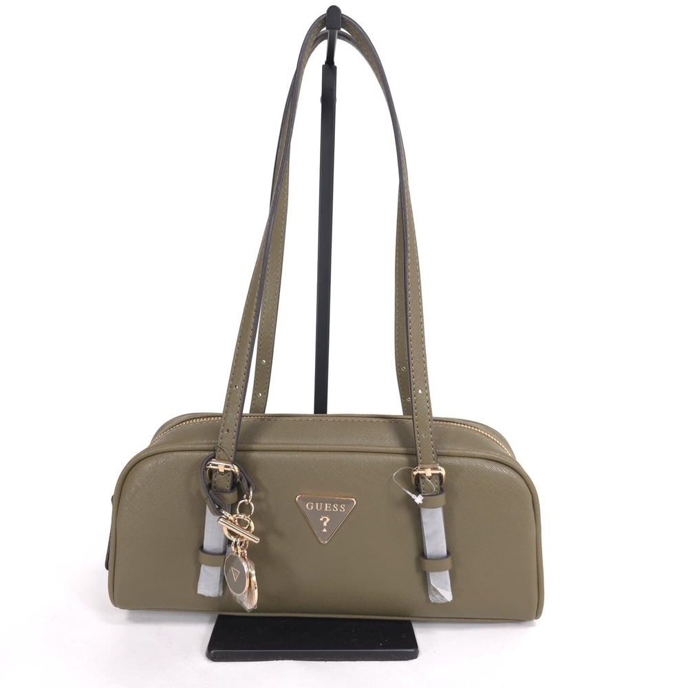 GUESS Womens New Zita Satchel Double Handle Shoulder‎ Bag Olive Green SA731909